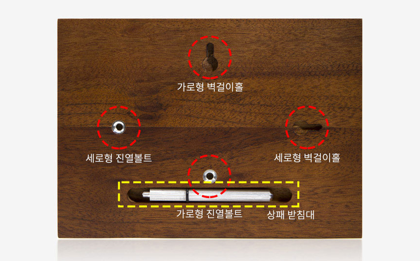 클래식 열쇠상패 뒷면 거치대 구조 상세 모습